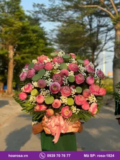 Lẵng hoa sen hồng rosa-1824 - ảnh 2