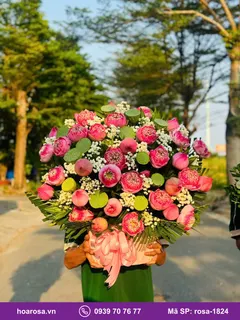 Lẵng hoa sen hồng rosa-1824 - ảnh 3