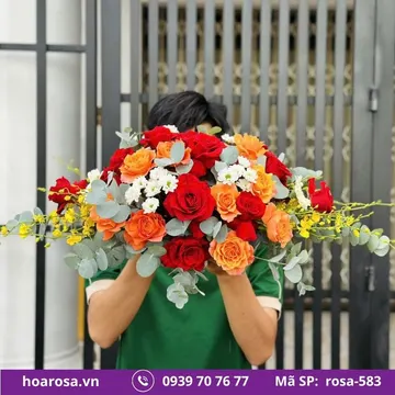 Dĩa hoa để bàn rosa-583