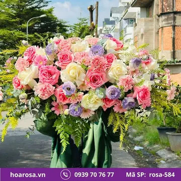 Dĩa hoa để bàn rosa-584