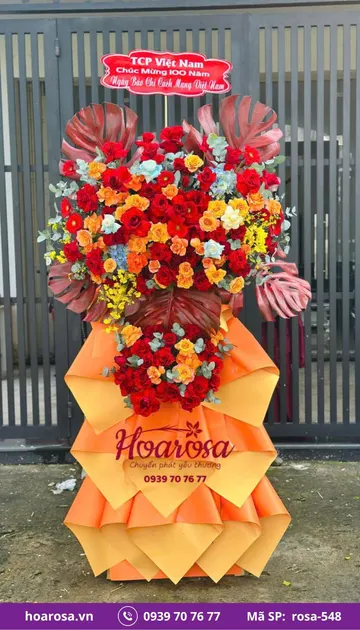 Kệ hoa chúc mừng rosa-548