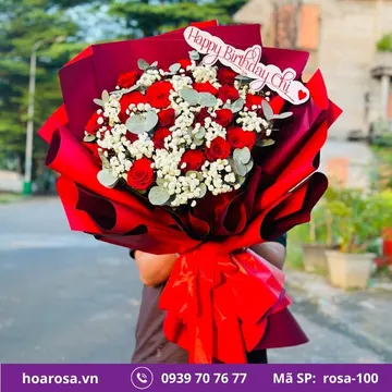 Bó hoa rosa-100