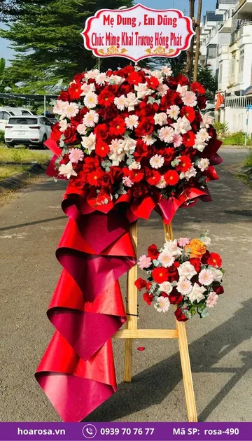 Kệ hoa chúc mừng rosa-490