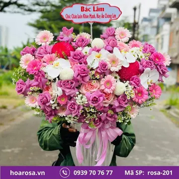 Giỏ hoa rosa-201