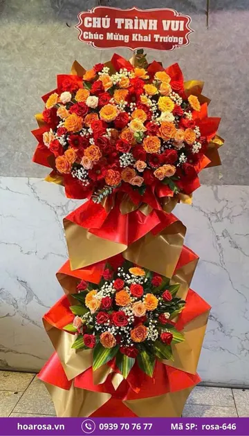 Kệ hoa chúc mừng rosa-646