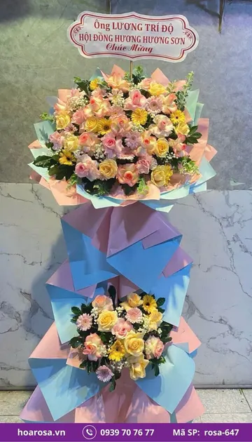 Kệ hoa chúc mừng rosa-647