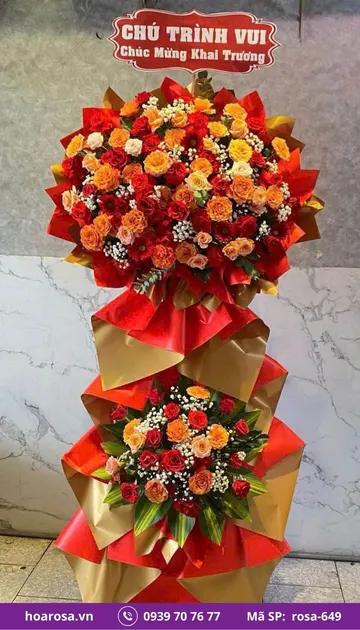 Kệ hoa chúc mừng rosa-649