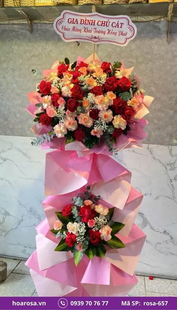 Kệ hoa chúc mừng rosa-657