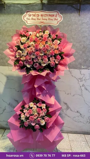Kệ hoa chúc mừng rosa-663