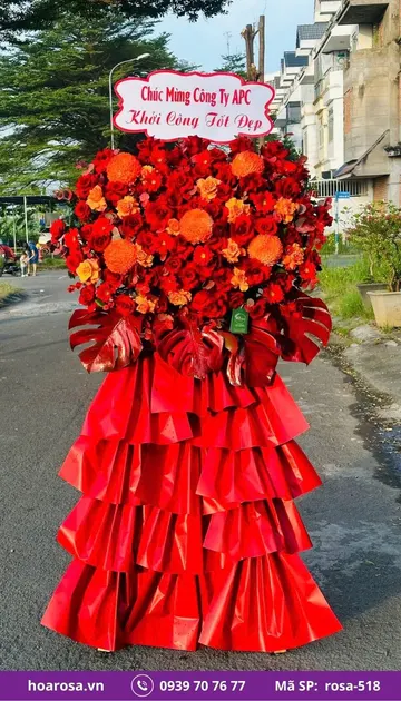 Kệ hoa chúc mừng rosa-518