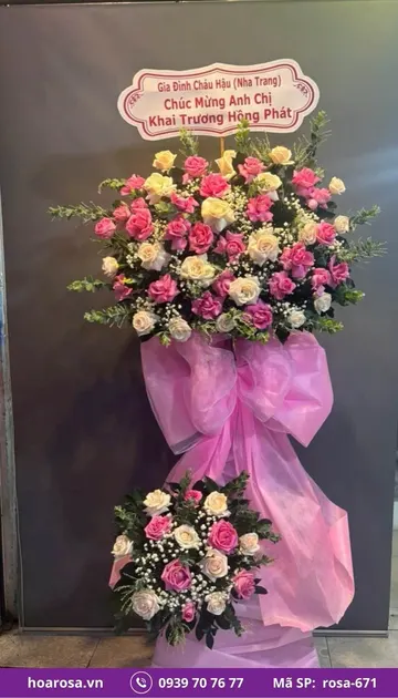 Kệ hoa chúc mừng rosa-671