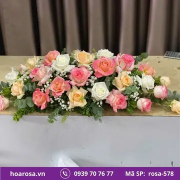 Dĩa hoa để bàn rosa-578