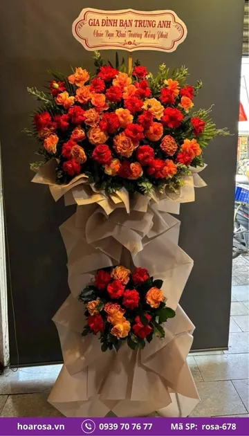 Kệ hoa chúc mừng rosa-678