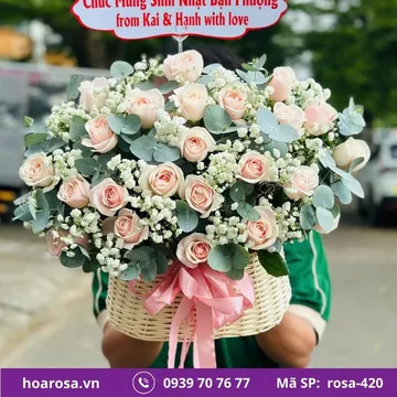 Giỏ hoa rosa-420