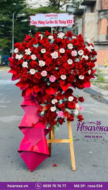 Kệ hoa chúc mừng rosa-534