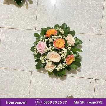 Dĩa hoa để bàn rosa-579