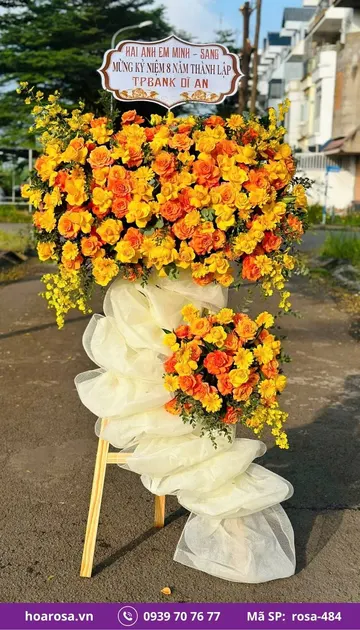 Kệ hoa chúc mừng rosa-484