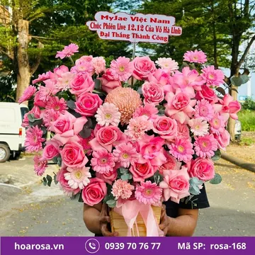 Giỏ hoa rosa-168