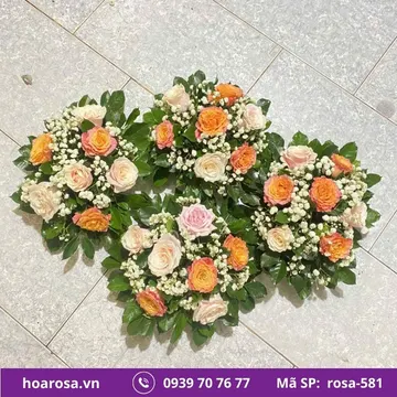 Dĩa hoa để bàn rosa-581