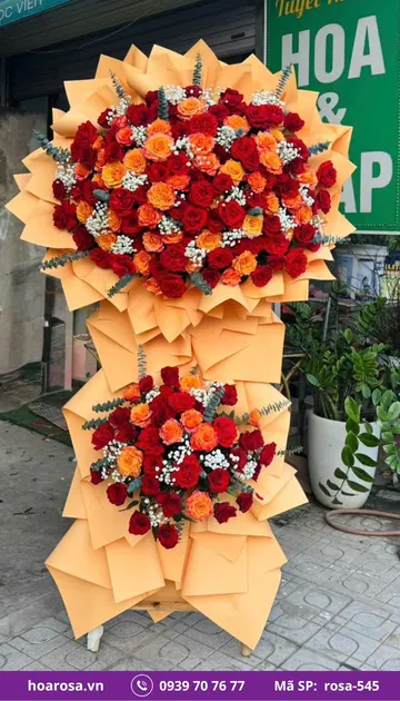 Kệ hoa chúc mừng rosa-545