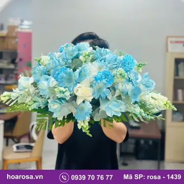 Dĩa hoa để bàn rosa-1439