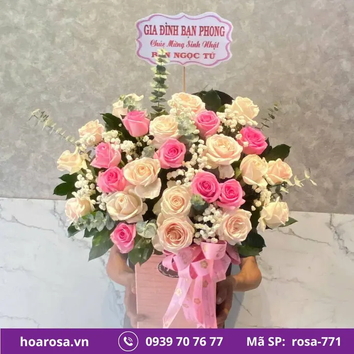 Giỏ hoa rosa-771