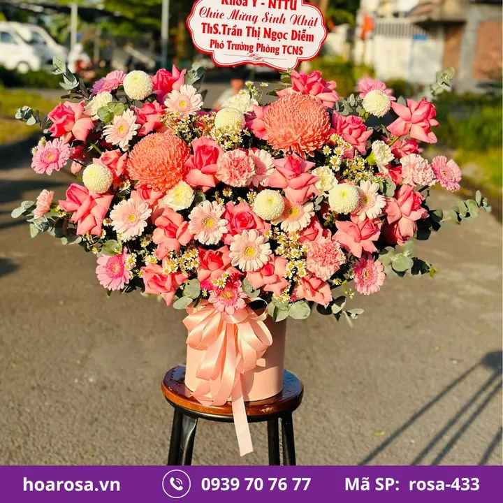 Giỏ hoa rosa-433
