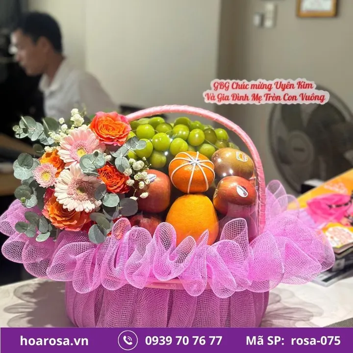 Giỏ trái cây rosa-075