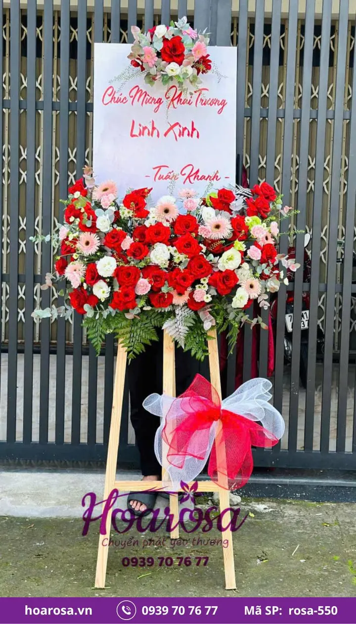 Kệ hoa chúc mừng rosa-550