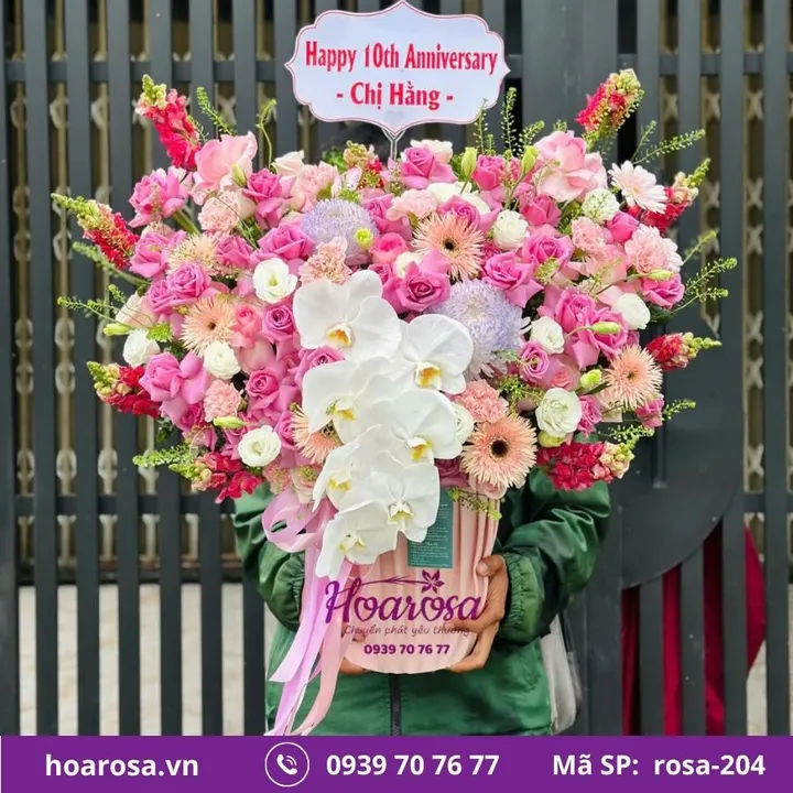 Giỏ hoa rosa-204