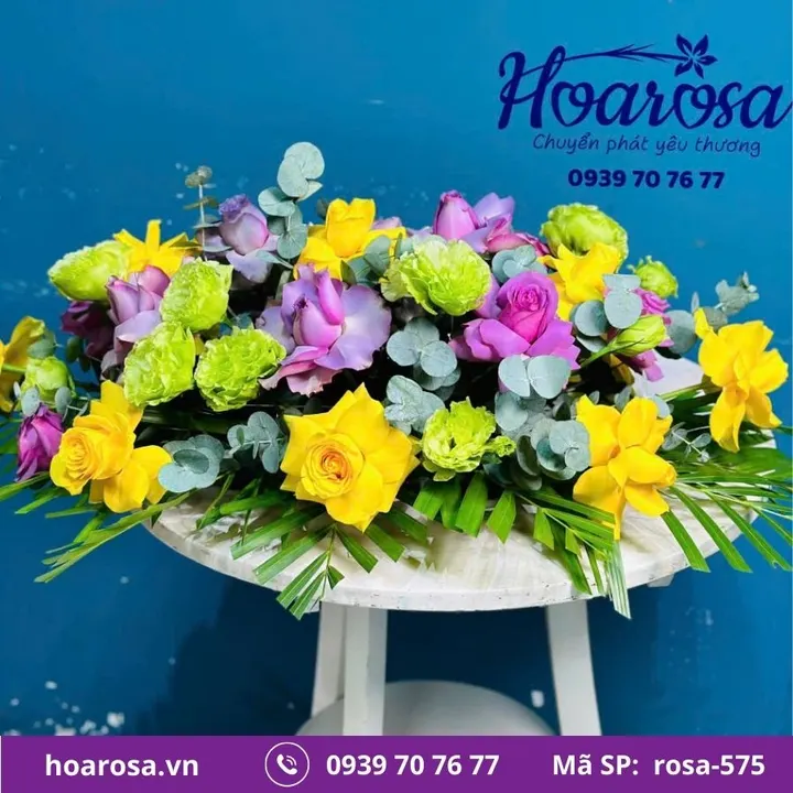 Dĩa hoa để bàn rosa-575