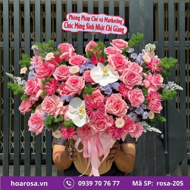 Giỏ hoa rosa-205