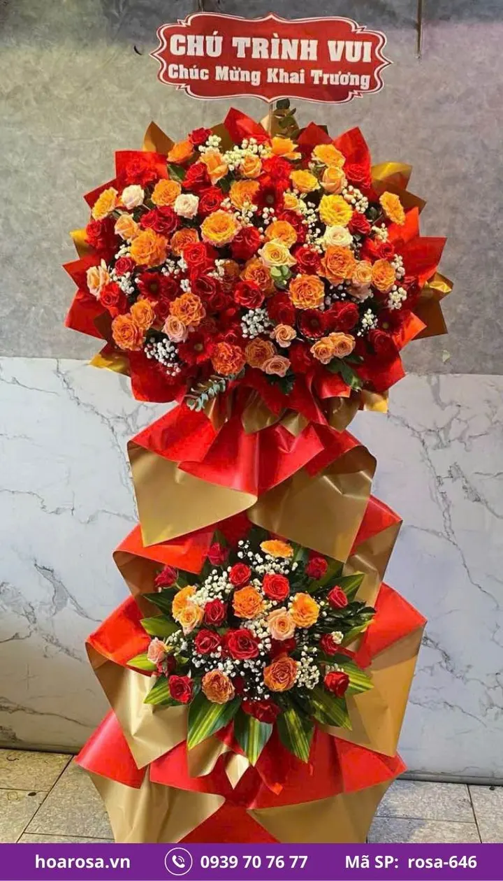 Kệ hoa chúc mừng rosa-646