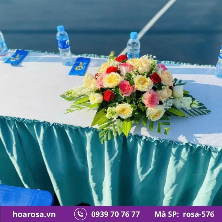 Dĩa hoa để bàn rosa-576