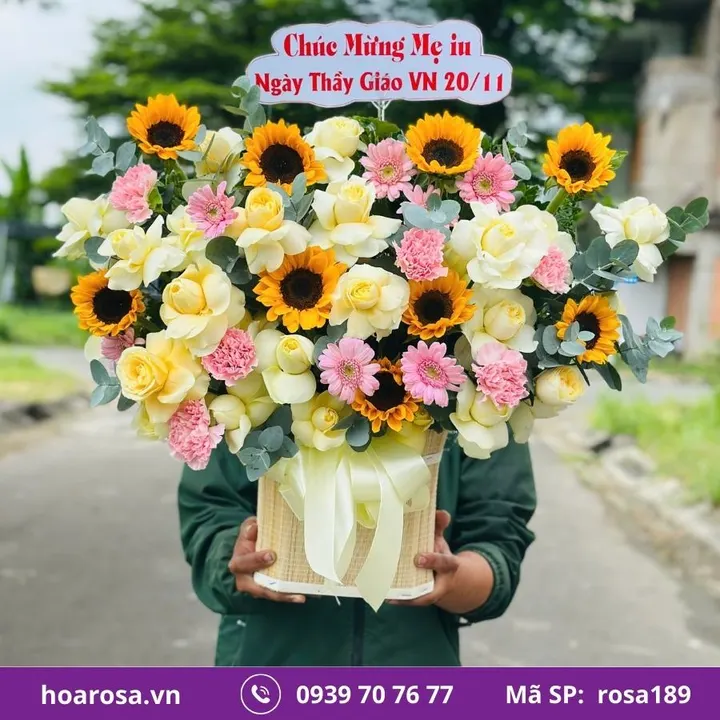 Giỏ hoa rosa-189