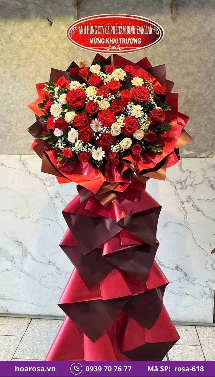 Kệ hoa chúc mừng rosa-618
