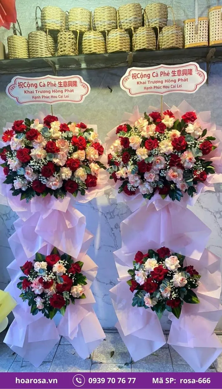 Kệ hoa chúc mừng rosa-666