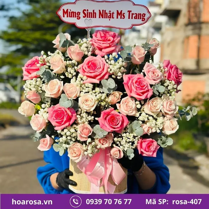 Giỏ hoa rosa-407