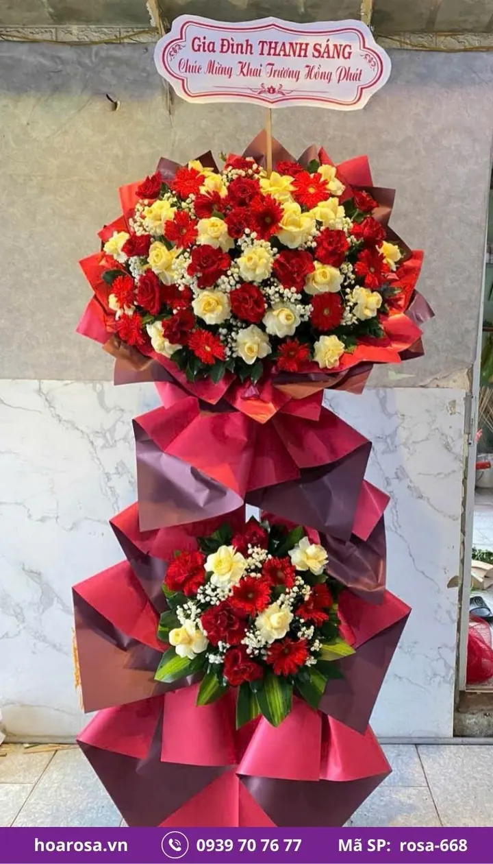 Kệ hoa chúc mừng rosa-668