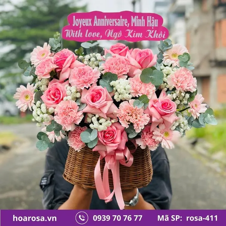 Giỏ hoa rosa-411