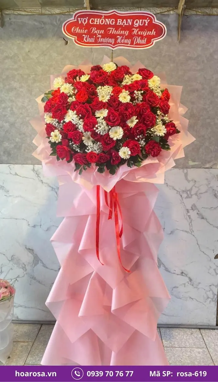 Kệ hoa chúc mừng rosa-619