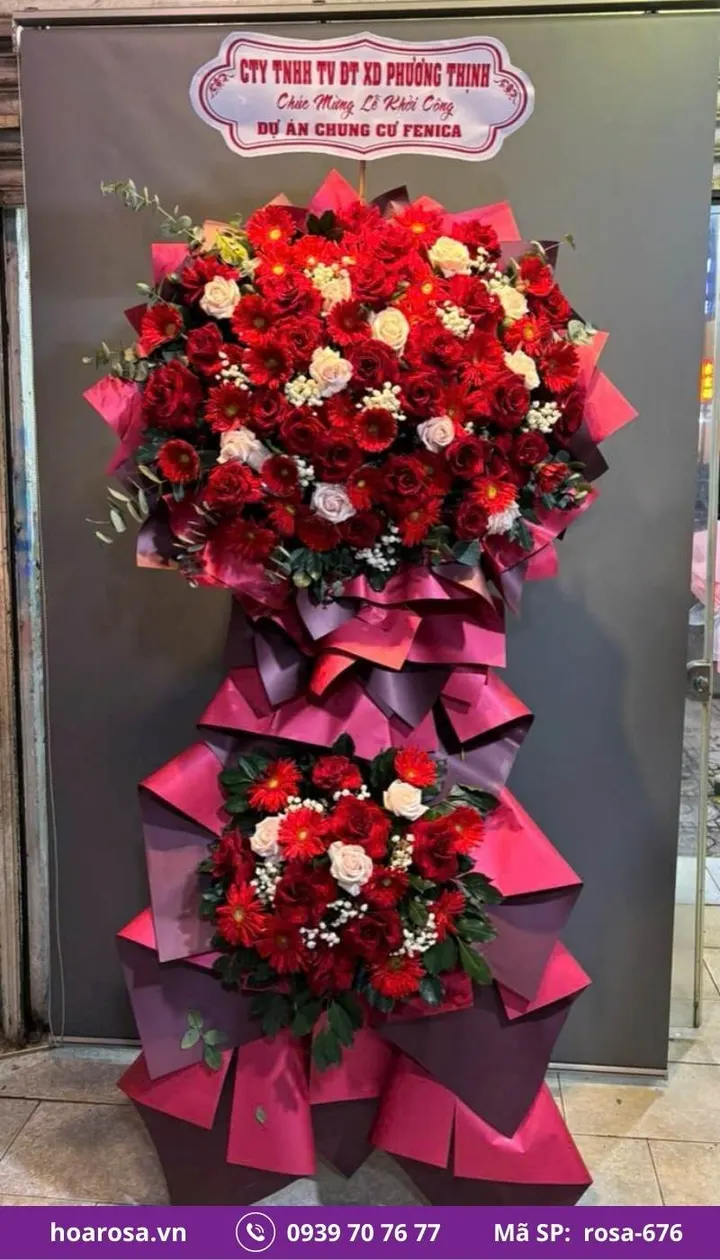Kệ hoa chúc mừng rosa-676