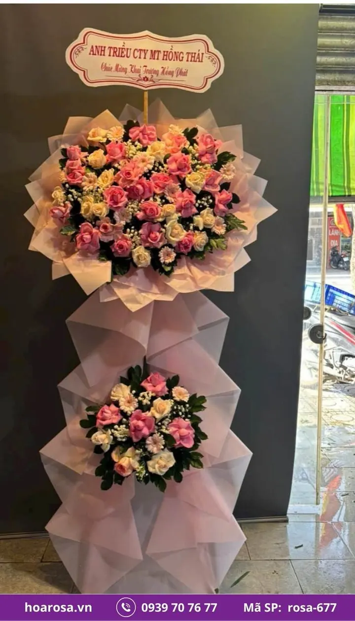 Kệ hoa chúc mừng rosa-677