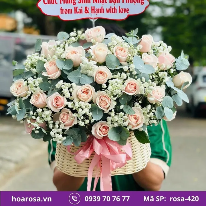 Giỏ hoa rosa-420