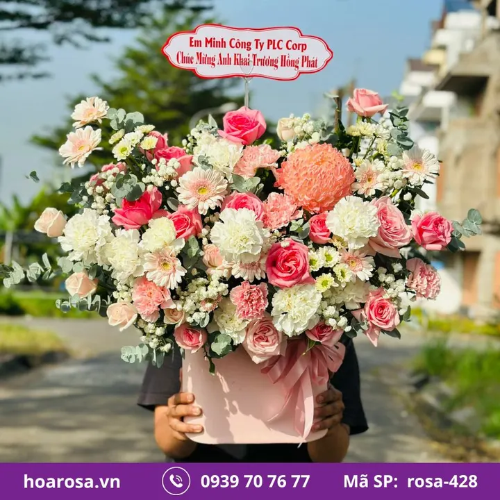 Giỏ hoa rosa-428
