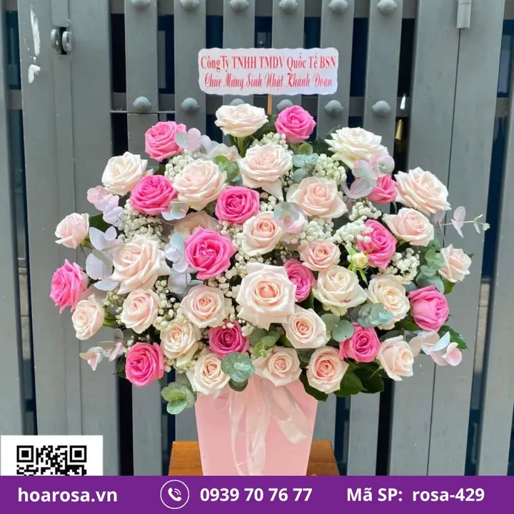 Giỏ hoa rosa-429