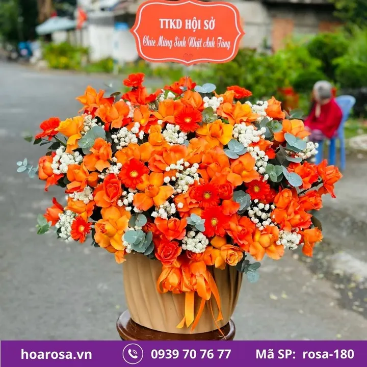 Giỏ hoa rosa-180