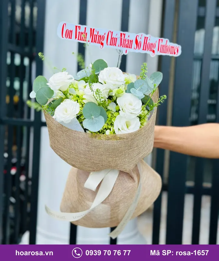 Bó Hoa Tông Trắng rosa-1657