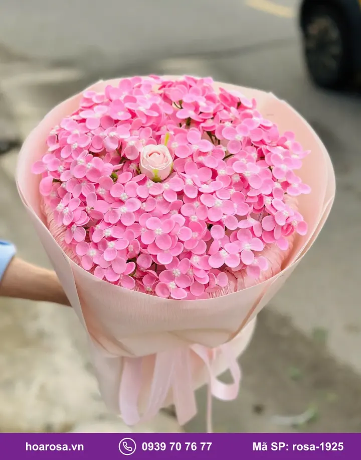 Bó hoa sáp cẩm tú cầu hồng rosa-1925