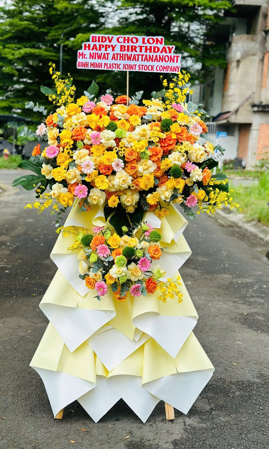 Kệ hoa chúc mừng của BIDV Chợ Lớn